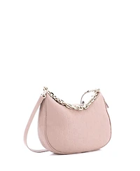 Pre-Owned Gucci Large Emblem Half Moon Shoulder Bag Gg Embossed Leather