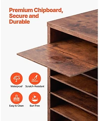 Gouun 36 Compartment Wood Literature Organizer with Removable Shelves