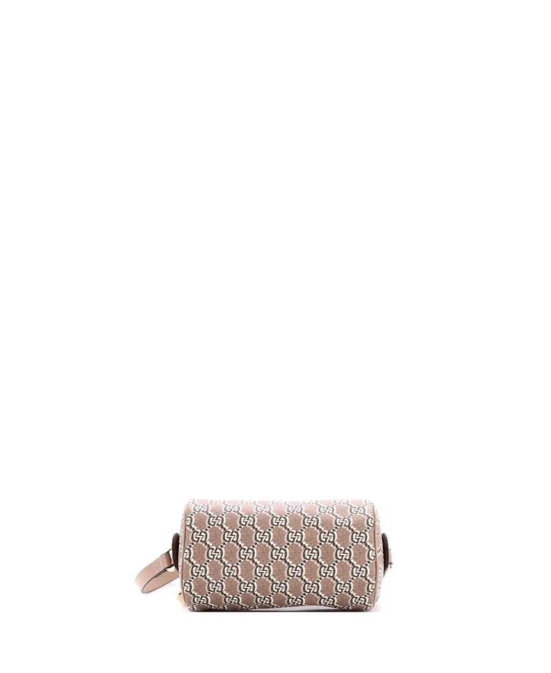 Pre-Owned Gucci Mini Cylindrical Shoulder Bag Gg Shadow Coated Canvas