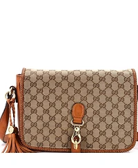 Pre-Owned Gucci Medium Marrakech Messenger Bag Gg Canvas with Leather