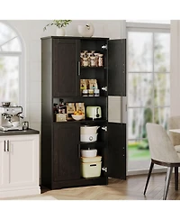 gaomon Tall Kitchen Pantry Cabinet, Storage Cabinet with Doors and Adjustable Shelves, Freestanding Cupboard for Living Room, Dining Room