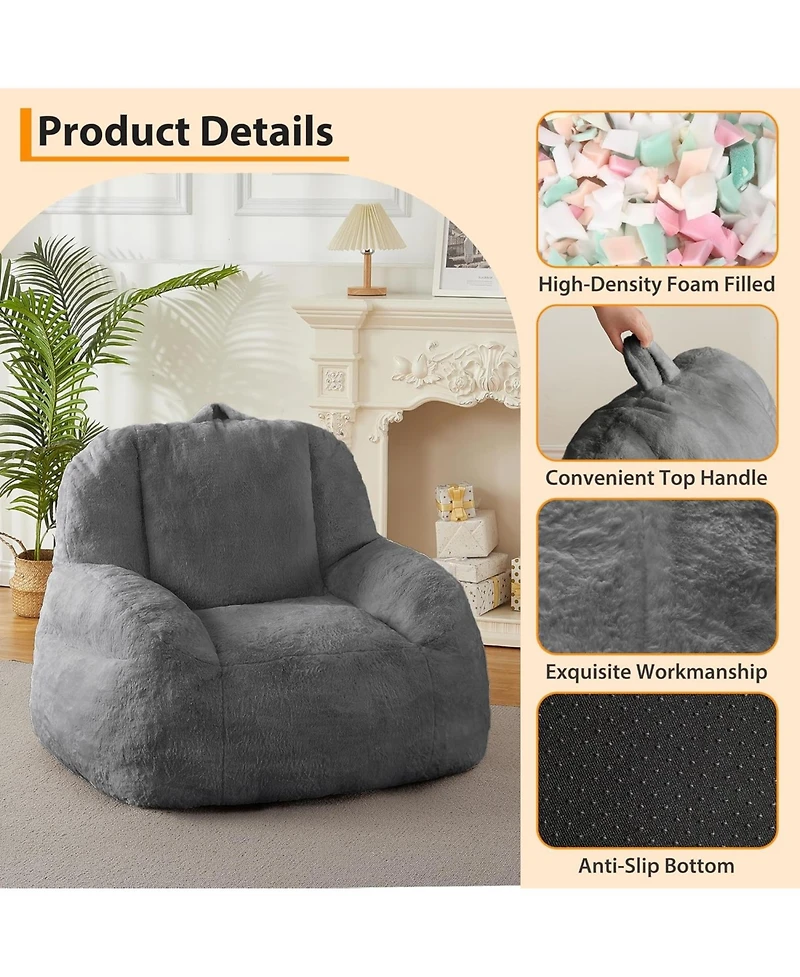 gaomon Large Bean Bag Chair with Filling, Soft Floor Sofa for Living Room and Bedroom