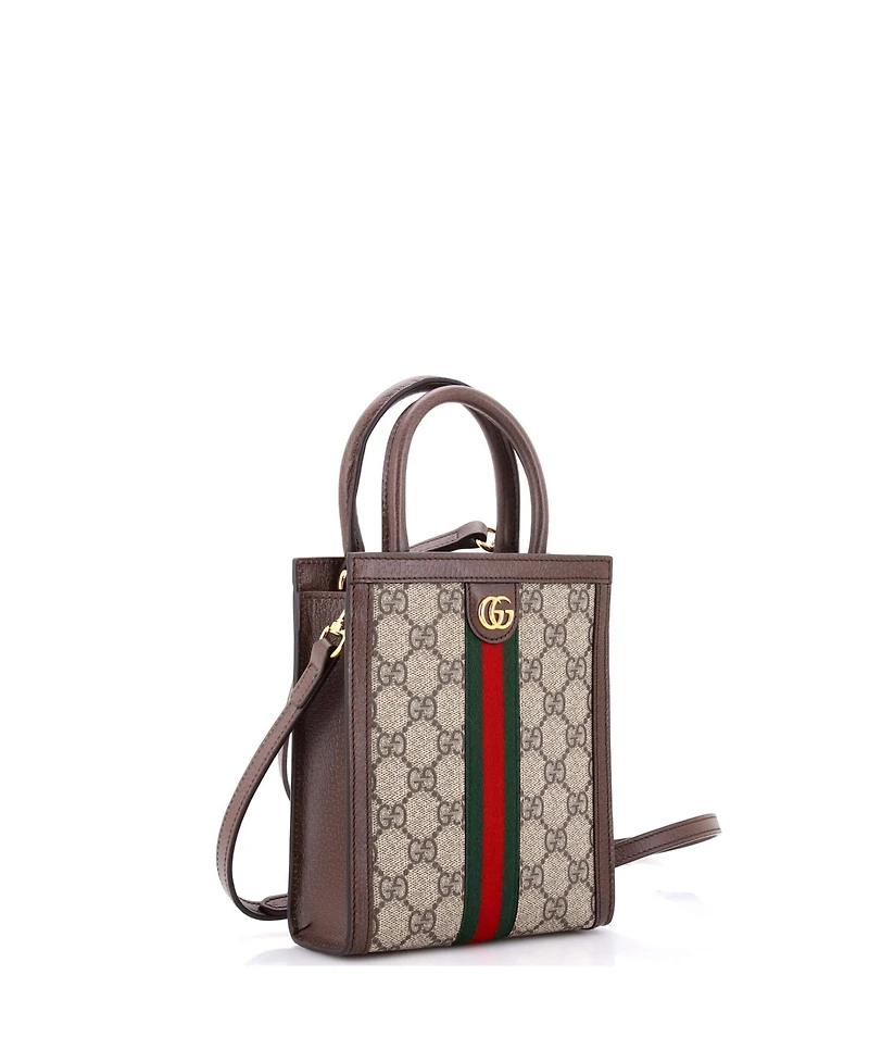 Pre-Owned Gucci Super Mini Ophidia Convertible Tote Gg Coated Canvas