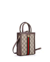 Pre-Owned Gucci Super Mini Ophidia Convertible Tote Gg Coated Canvas