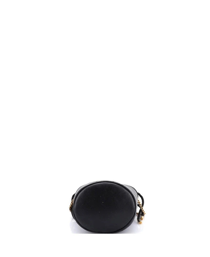 Pre-Owned Gucci Mini Gg Marmont Bucket Bag Matelasse Leather