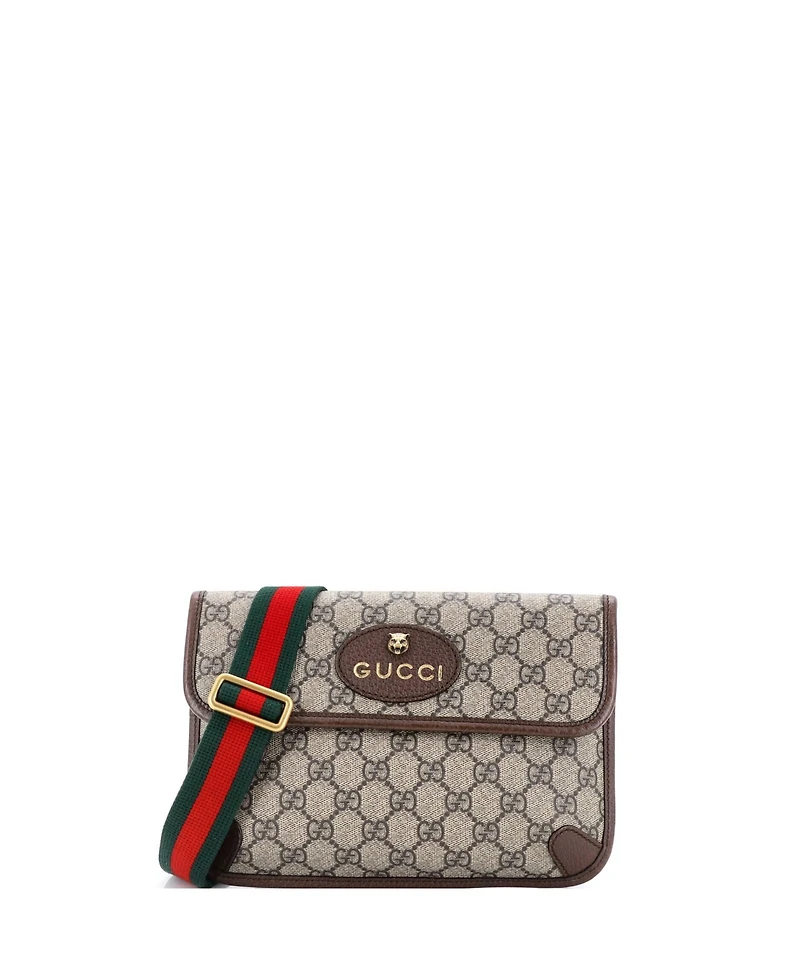 Pre-Owned Gucci Neo Vintage Flap Belt Bag Gg Coated Canvas