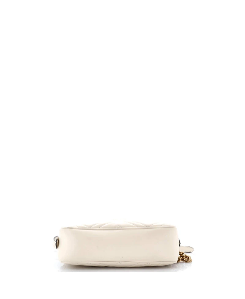 Pre-Owned Gucci Small Gg Marmont Monochrome Shoulder Bag Matelasse Leather