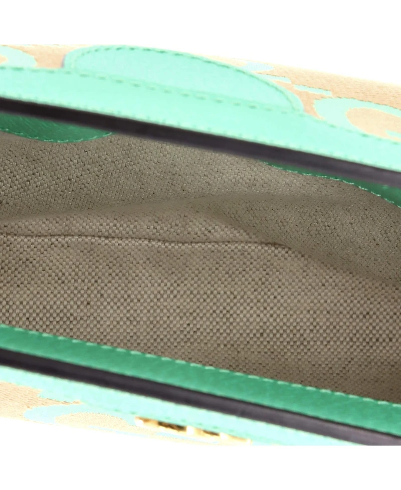Pre-Owned Gucci Small Ophidia Chain Shoulder Bag Jumbo Gg Canvas with Leather