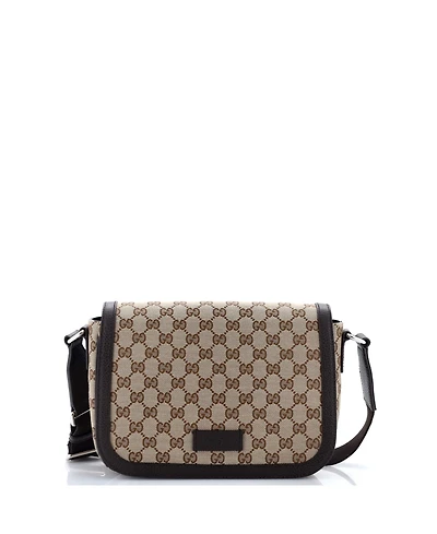 Pre-Owned Gucci Small Flap Messenger Bag Gg Canvas