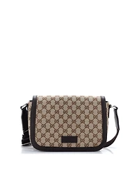 Pre-Owned Gucci Small Flap Messenger Bag Gg Canvas
