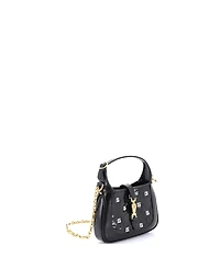 Pre-Owned Gucci Mini Jackie 1961 Chain Hobo Sequin Embellished Satin with Leather