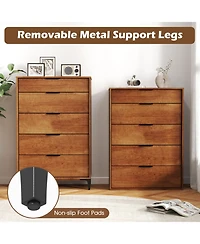 Sugift 5-Drawer Dresser with Interlock System for Bedroom Living Room.