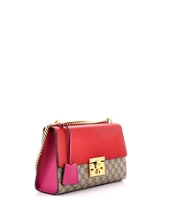 Pre-Owned Gucci Medium Padlock Shoulder Bag Gg Coated Canvas and Leather