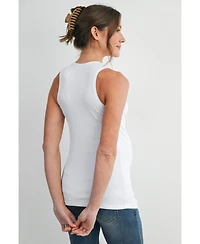 Hello Miz Maternity Ribbed Henley Tank Top Fitted Nursing Friendly