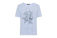 Olsen Women's Sequin Floral Stripe T-Shirt