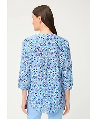 Olsen Women's Panneaux Tile Print Tunic Shirt