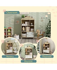 Qaba Kids Bookshelf and Toy Storage for Playroom, Children's Room