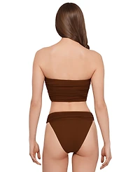 Steve Madden Women's Gold-Tone Bead Keyhole Tube Bikini Top