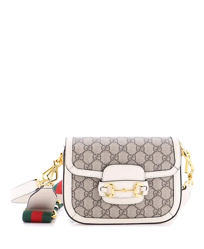 Pre-Owned Gucci Mini Horsebit 1955 Shoulder Bag Gg Coated Canvas with Leather