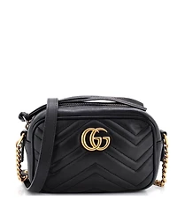 Pre-Owned Gucci Mini Gg Marmont Shoulder Bag Matelasse Leather