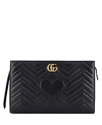 Pre-Owned Gucci Gg Marmont Clutch Matelasse Leather