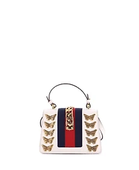 Pre-Owned Gucci Mini Sylvie Top Handle Bag Embellished Leather