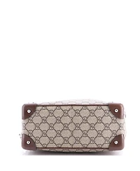 Pre-Owned Gucci Trunk Shoulder Bag Gg Coated Canvas with Studded Leather