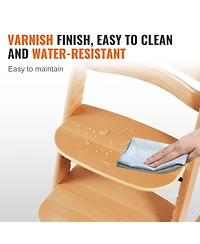 Gouun Toddler Wooden High Chair for Babies and Toddlers Adjustable Convertible Feeding Chair with Tray