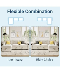 gaomon 84" Sleeper Sofa Bed, L-Shaped Convertible Couch with Storage