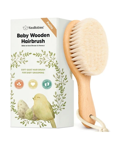 KeaBabies Baby Hair Brush Petite, Oval Cradle Cap Brush, Soft Baby Brush for Infant, Newborn Hairbrush for Girls, Boys, Baby Scalp Brush