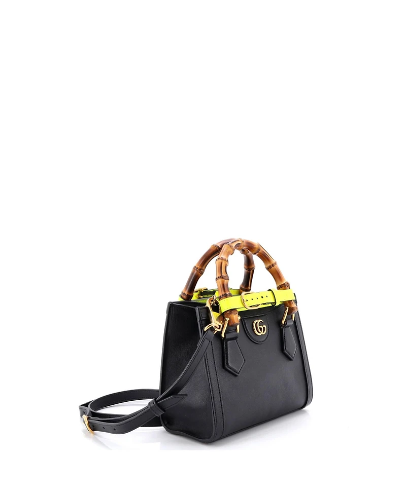 Pre-Owned Gucci Mini Diana Nm Bamboo Handle Tote Leather
