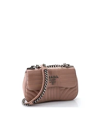 Pre-Owned Prada Small Curved Flap Chain Shoulder Bag Diagramme Quilted Leather