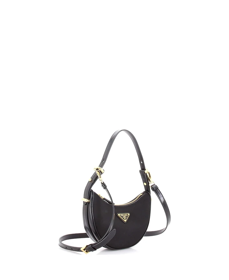 Pre-Owned Prada Small Arque Half Moon Hobo Tessuto