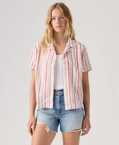 Levi's Women's Printed Short-Sleeve Camp Shirt