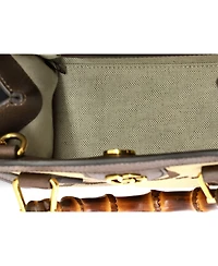 Pre-Owned Gucci Mini Diana Nm Bamboo Handle Tote Jumbo Gg Canvas