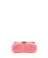 Pre-Owned Gucci Small Gg Marmont Flap Bag Matelasse Shearling