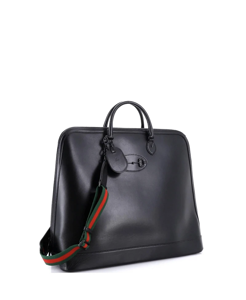 Pre-Owned Gucci Large Horsebit 1955 Web Duffle Bag Leather