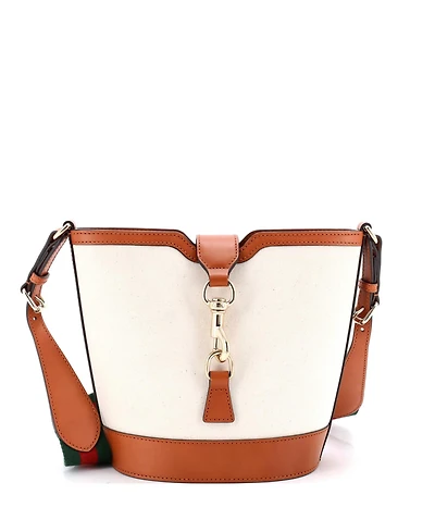Pre-Owned Gucci Mini Web Ophidia Bucket Bag Canvas with Leather