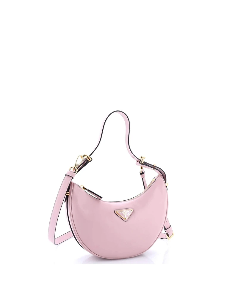 Pre-Owned Prada Mini Arque Half Moon Hobo Leather