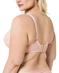 Fruit of The Loom Women's No Show Lace Plunge T-Shirt Bra