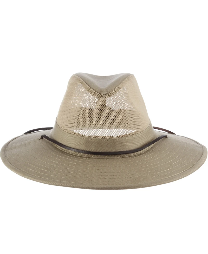 Dorfman Pacific Men's Brushed Twill Mesh Safari Hat