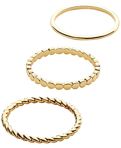 Ana Luisa Adrianna 3-Piece 14k Gold-Plated Ring Set