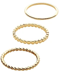 Ana Luisa Adrianna 3-Piece 14k Gold-Plated Ring Set