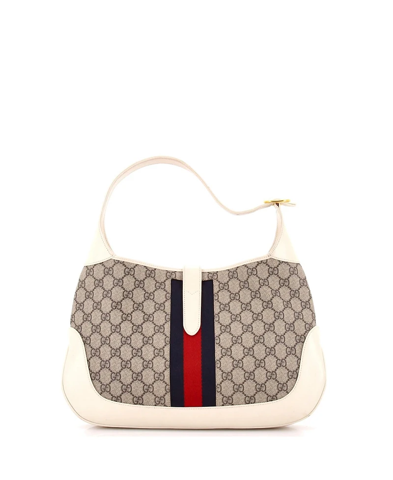 Pre-Owned Gucci Medium Jackie 1961 Hobo Gg Coated Canvas