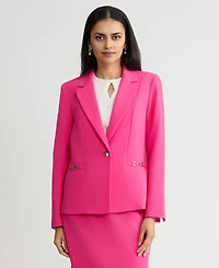 Kasper Women's One-Button Chain-Trim Blazer, Regular & Petite