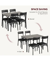 gaomon Kitchen Table and Chairs for 4, Dining Table Set for 4 with Upholstered Chairs, 5 Piece Rectangular Kitchen Table Set, Dining Room Table Set