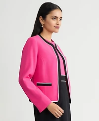 Kasper Women's Contrast-Trim Open-Front Jacket, Regular & Petite