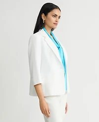 Kasper Women's Cuffed-Sleeve One-Button Blazer, Regular & Petite