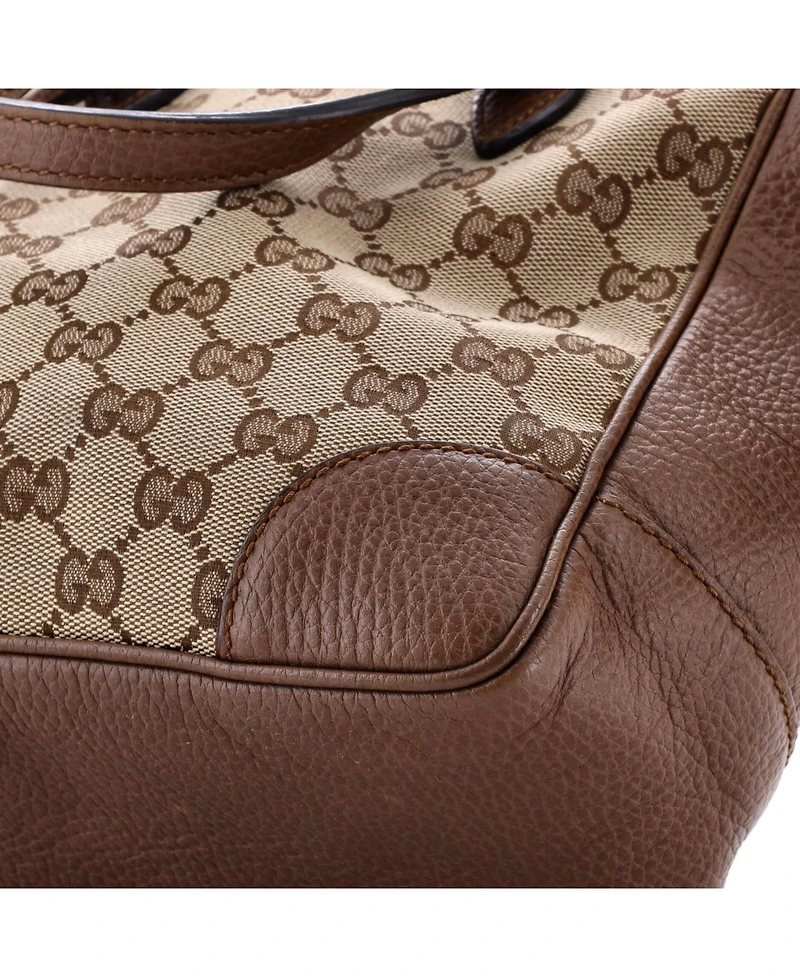 Pre-Owned Gucci Small Bree Convertible Tote Gg Canvas with Leather