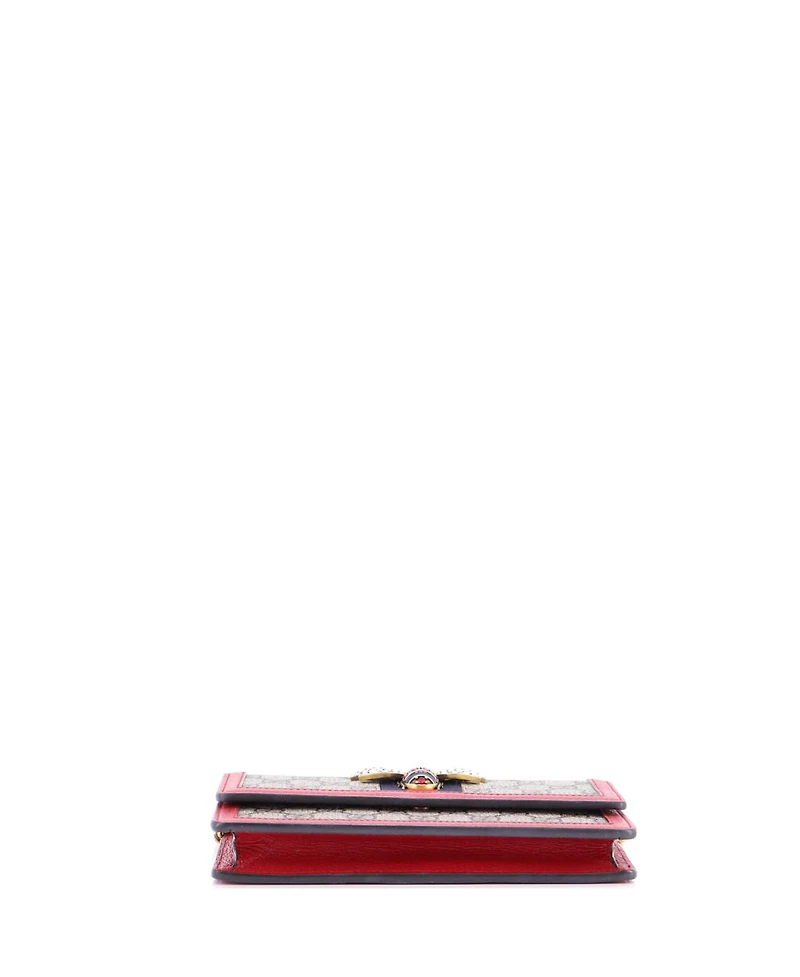 Pre-Owned Gucci Mini Queen Margaret Chain Wallet Gg Coated Canvas